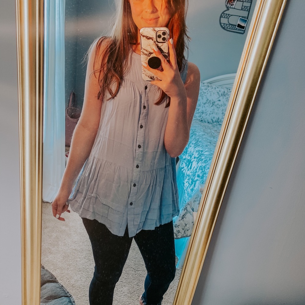 Baby blue tank tunic